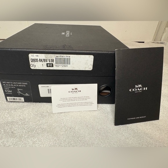 NWT Coach Meg Ankle strap Sandals Calf /land snake  Black/BLK-Wht  Size 9.5M - Picture 10 of 11